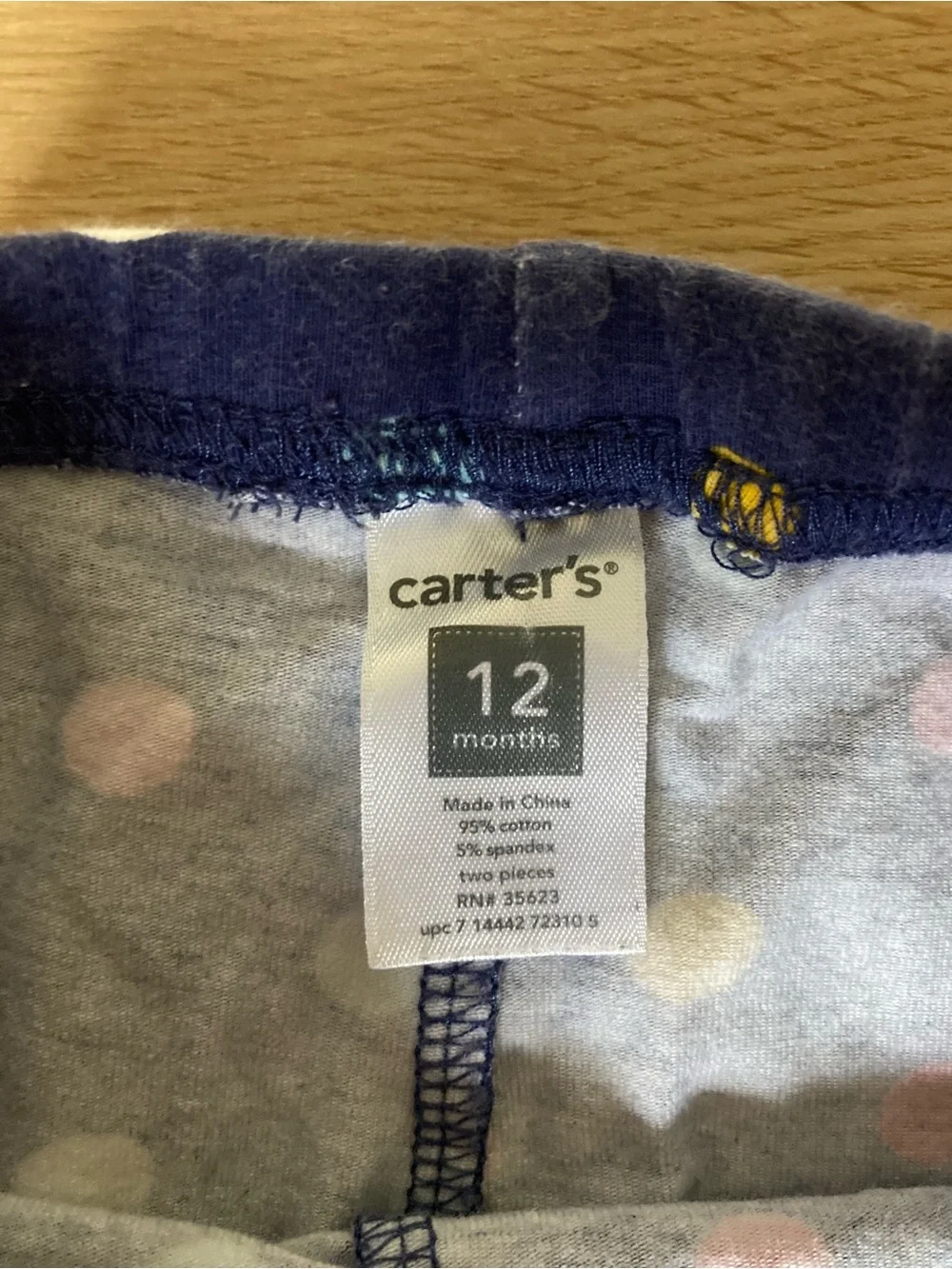 Carter's Y2K Navy Leggings with Multicolor Polka Dots and Buttons